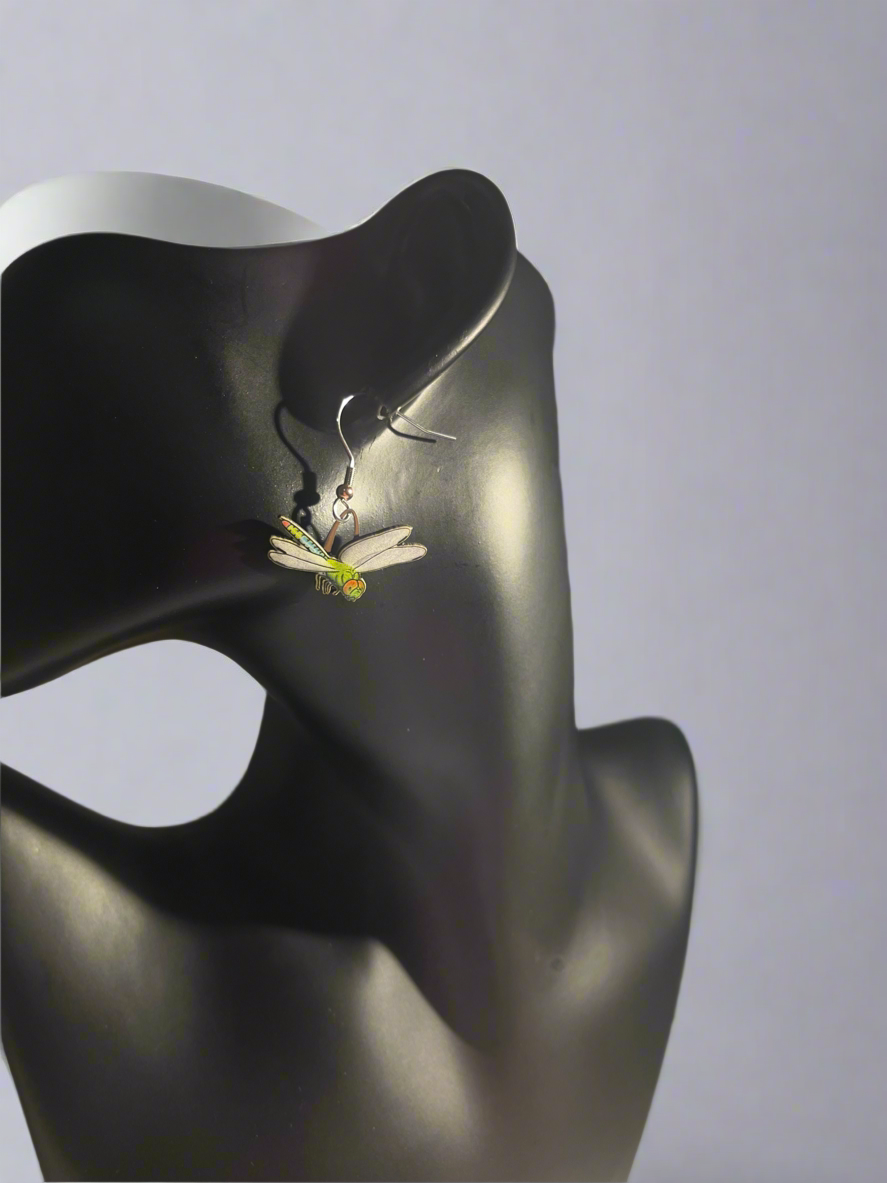 Jabebo Studio Dragonfly Earrings – Handcrafted Recycled Paperboard