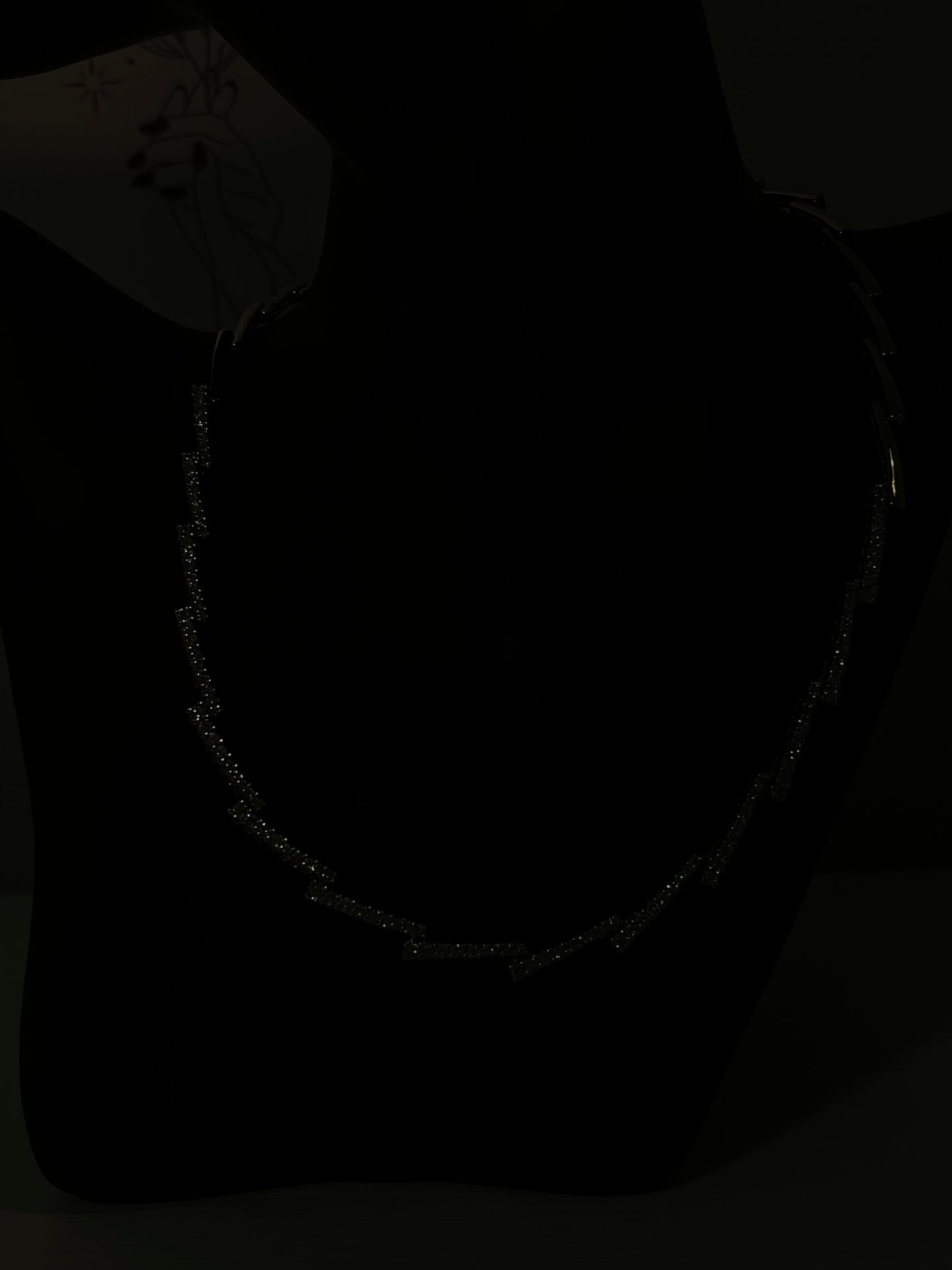 Retro ZigZag Sterling Silver CZ Necklace – Sparkling Statement Jewelry