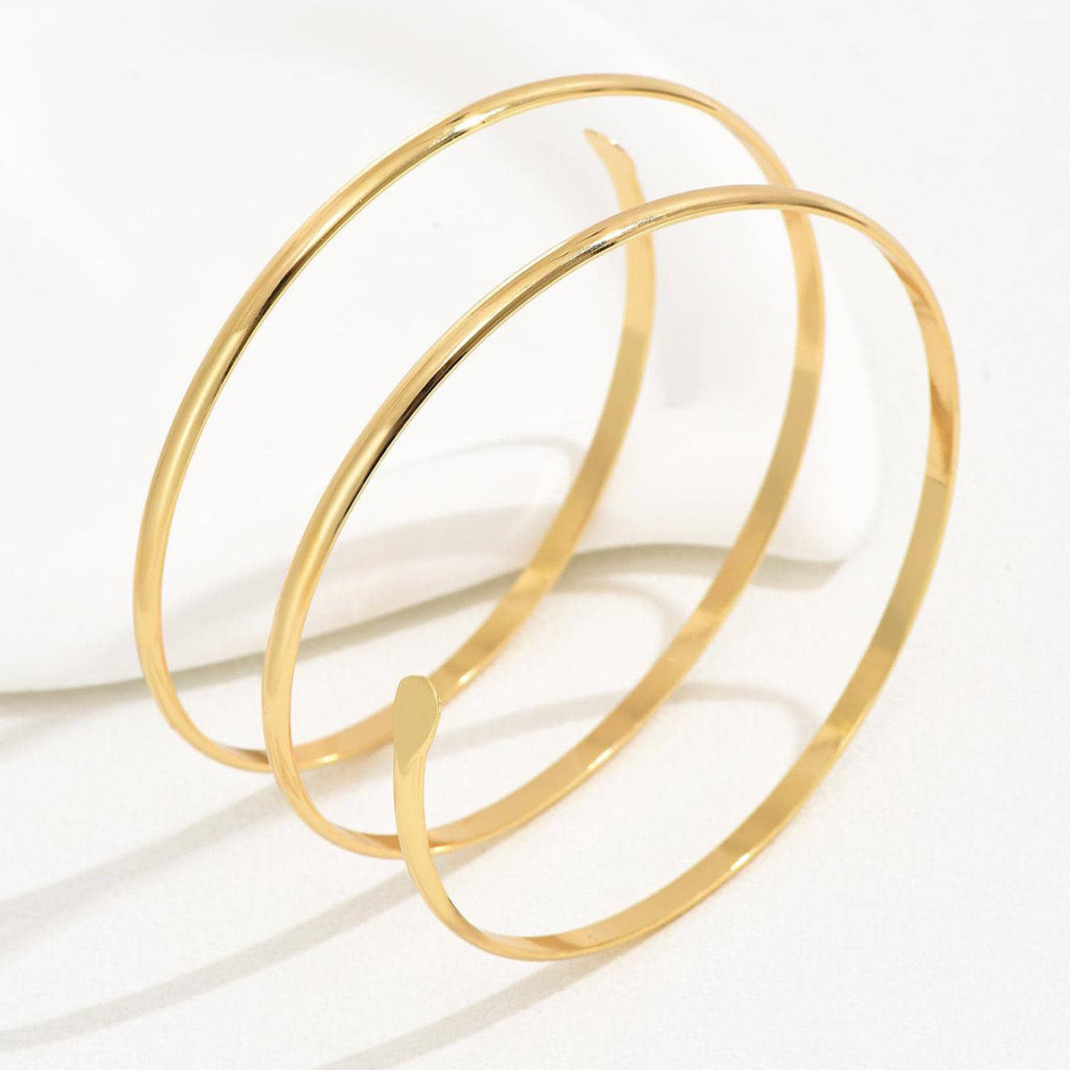 Simple Hollow Three-Layer Metal Arm Ring — Minimalist & Bold