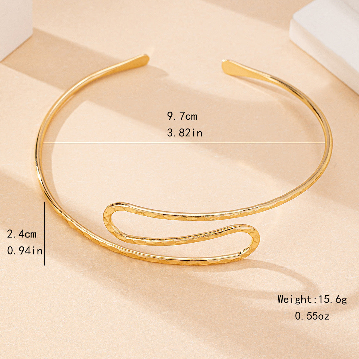 Geometric Iron Arm Bracelet — Elegant & Artistic French Style