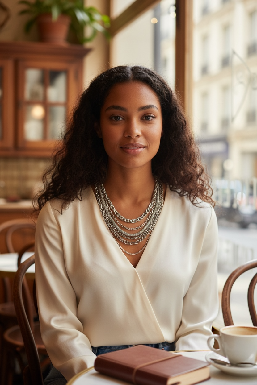 Vintage Silver-Tone 5-Layer Chain Necklace