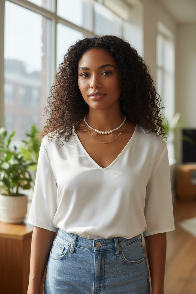 Layered Choker Necklace with Freshwater Pearls & Gold-Plated Chain β Timeless Elegance