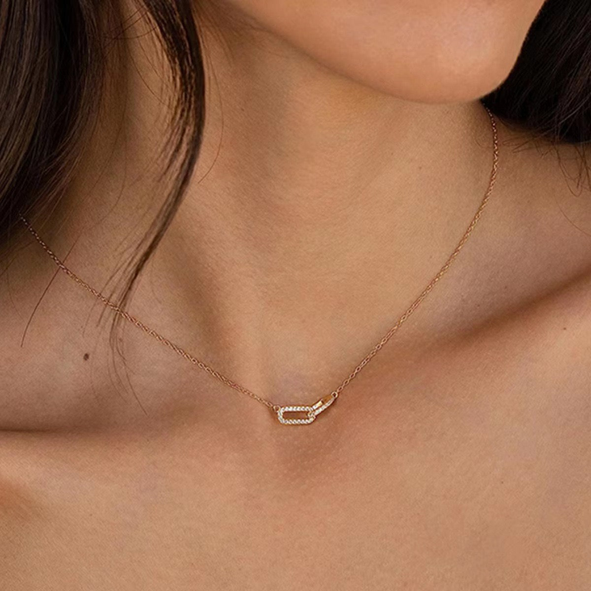 Elegant 925 Sterling Silver Zircon Necklace - 14k gold plated