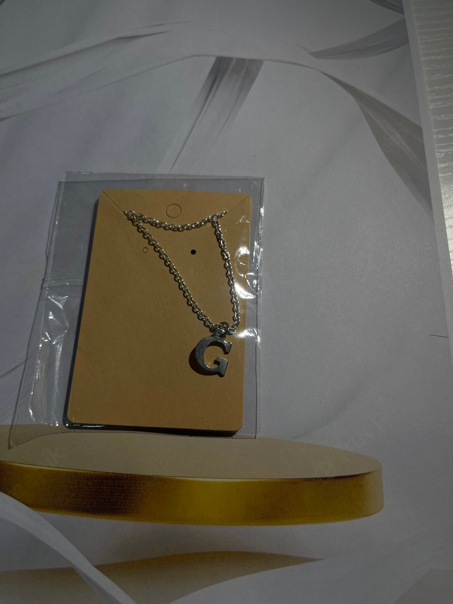 Silver-Toned Initial Pendant Necklace