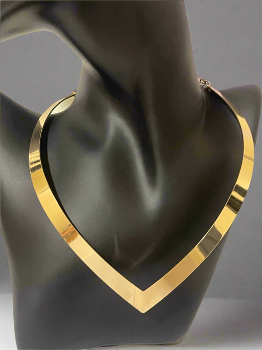 Vintage American Semi-Rigid Choker Necklace – 1960s Retro Jewelry