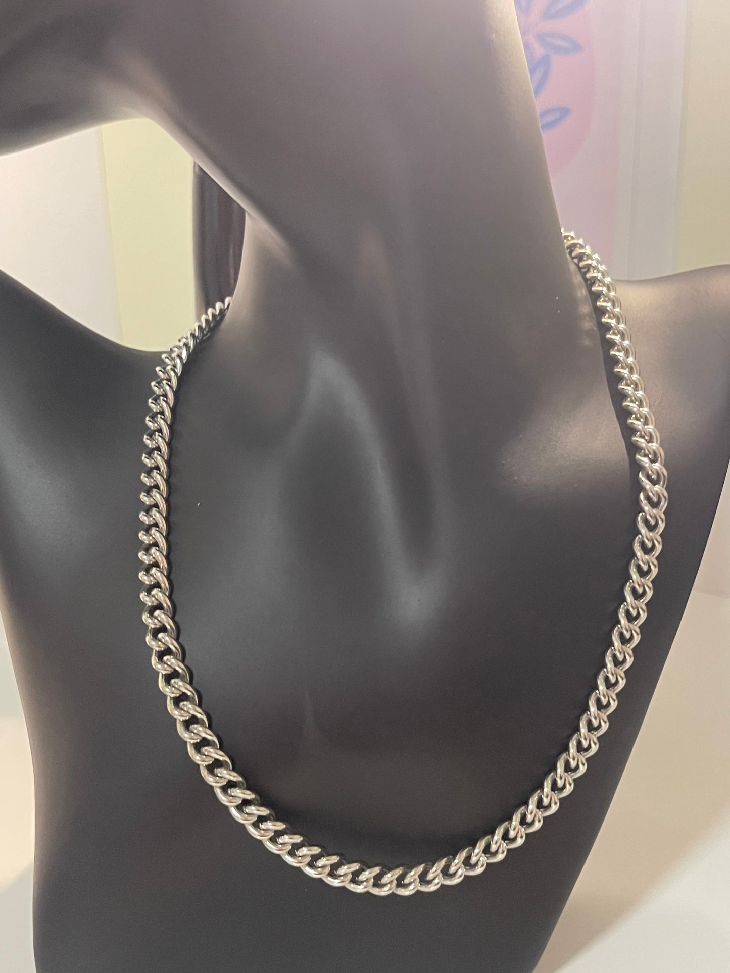 Stainless Steel Cuban Curb Link Chain Necklace