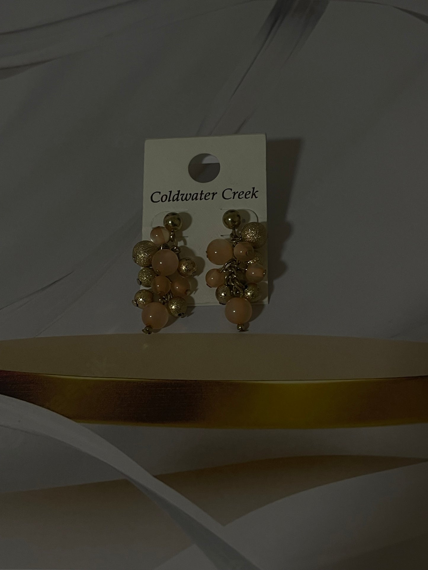 Vintage Peach Moonglow Cluster Earrings – Retro Statement Jewelry