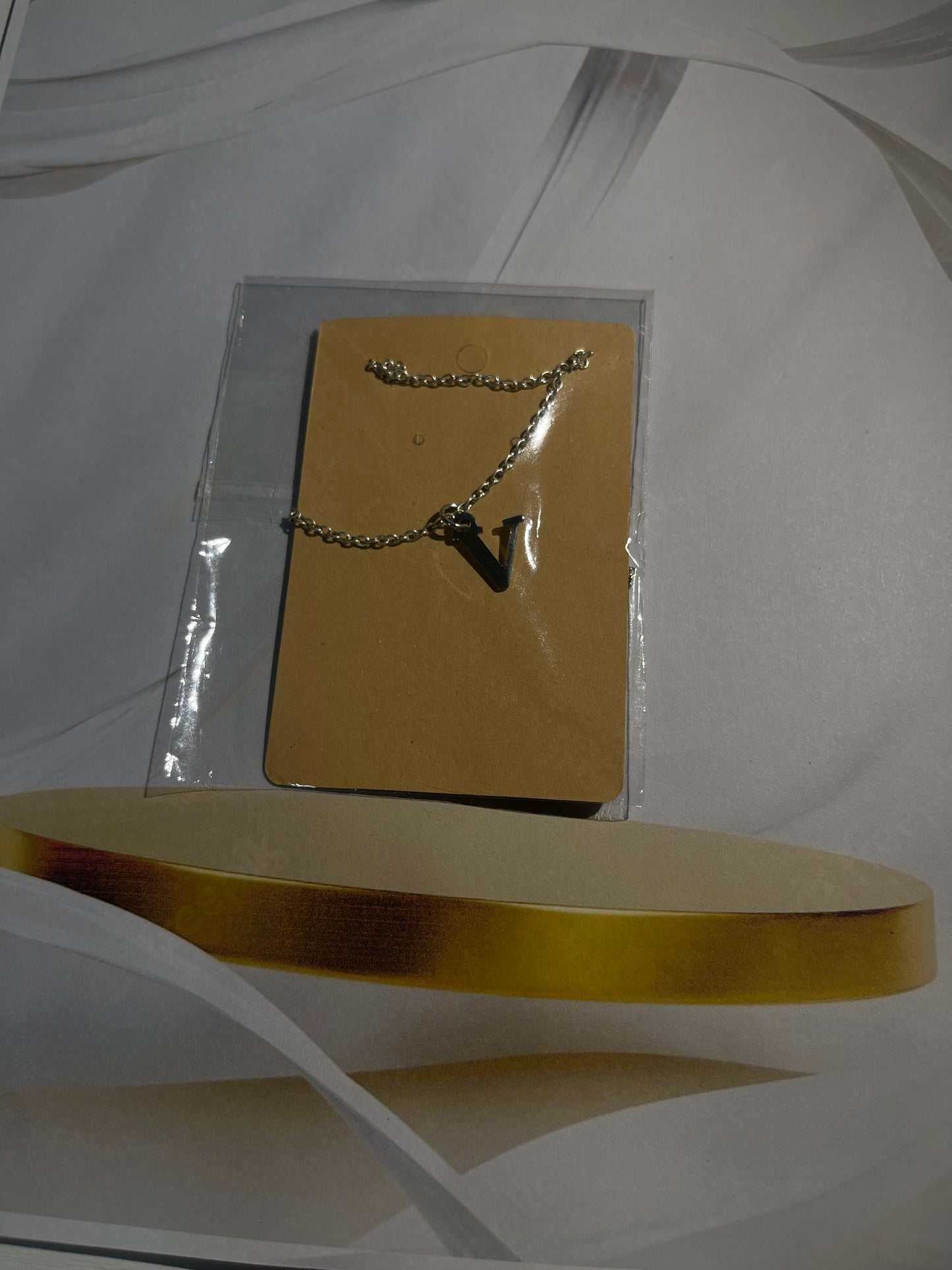 Silver-Toned Initial Pendant Necklace