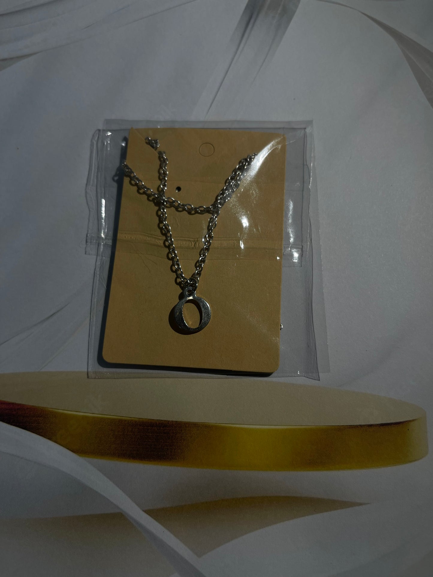 Silver-Toned Initial Pendant Necklace