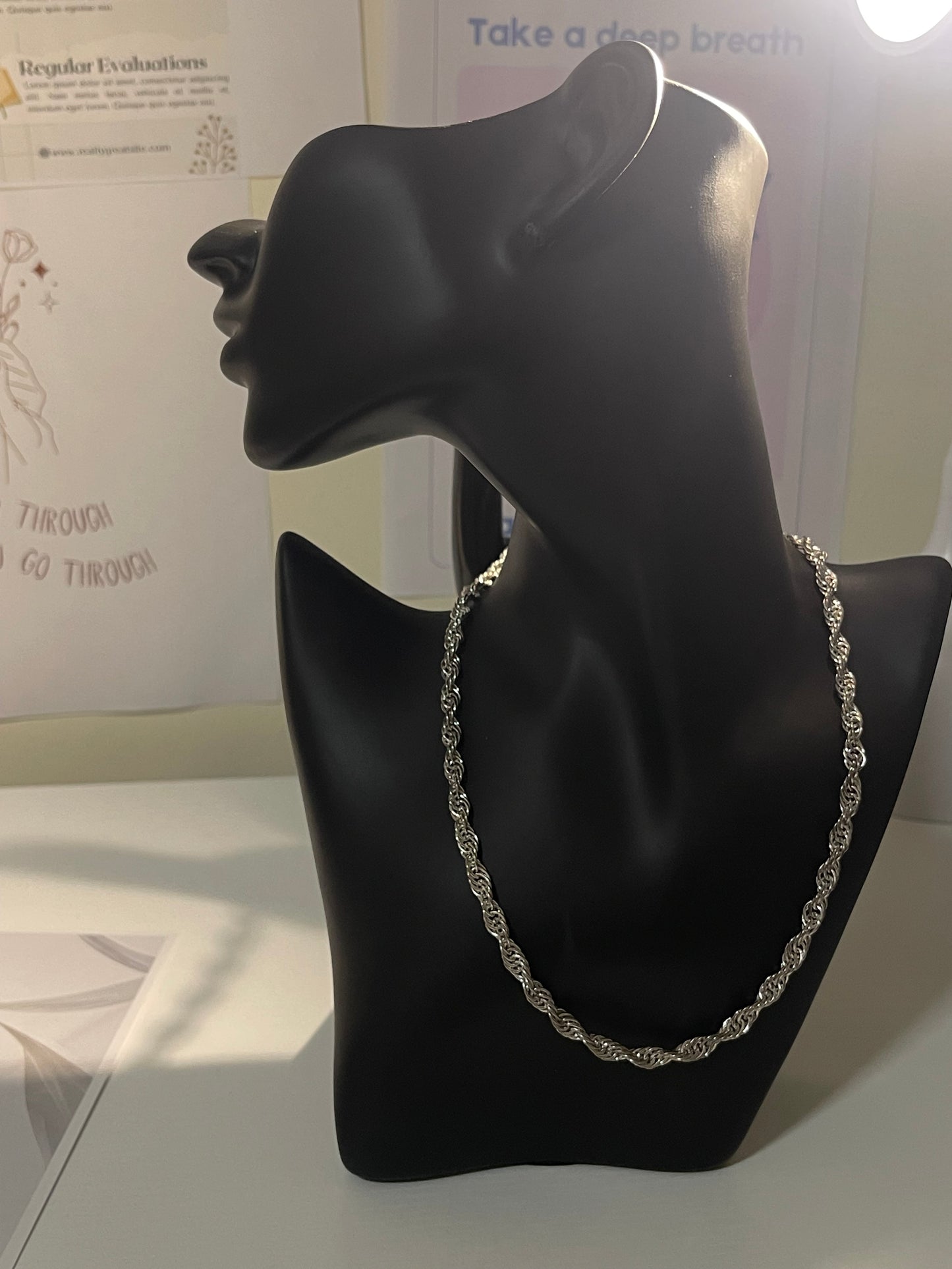 Sterling Silver Rope Chain Necklace