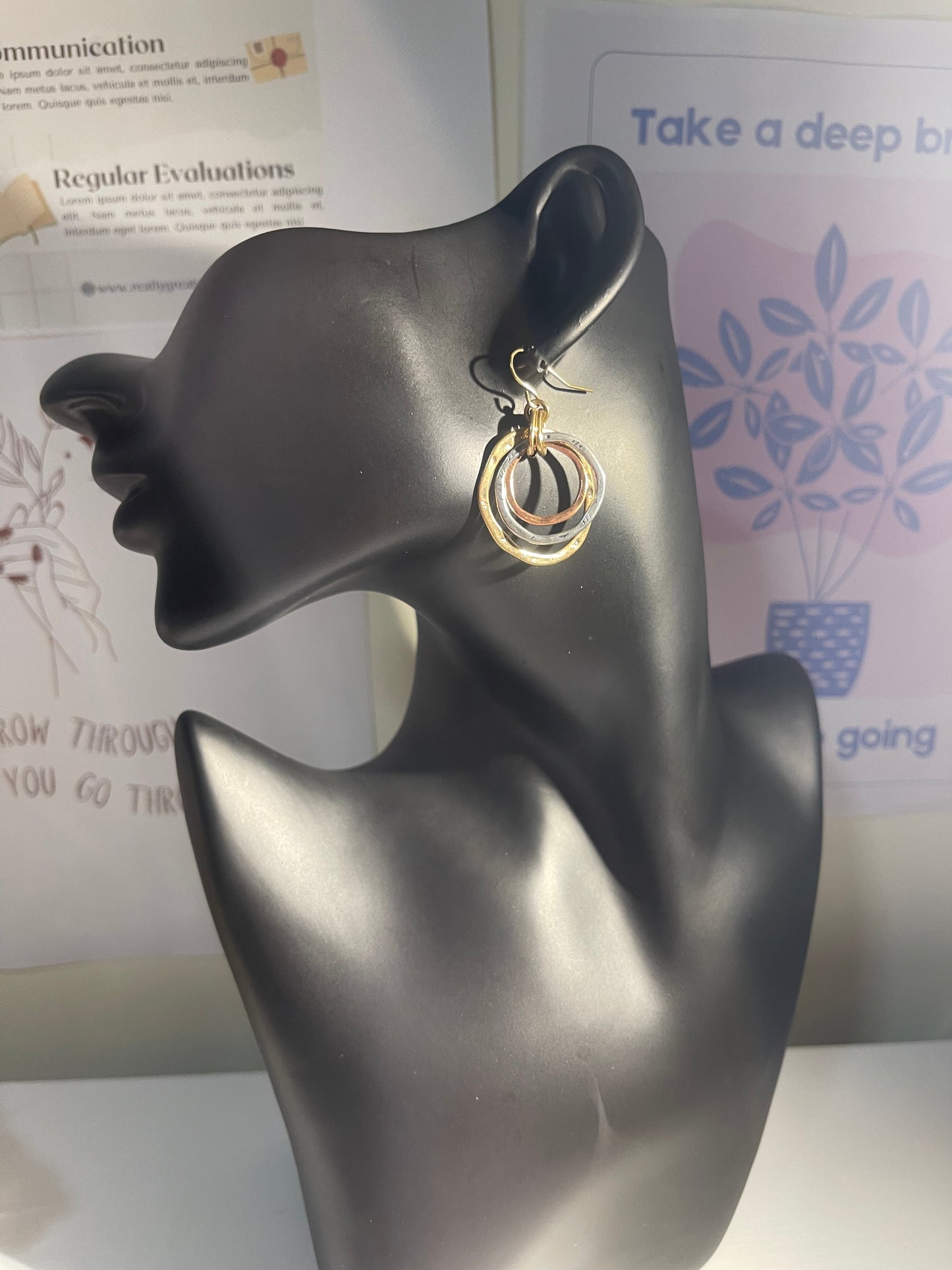 Of Earth and Ocean Sunrise Tricolor Dangle Earrings – Handmade Artisan Jewelry