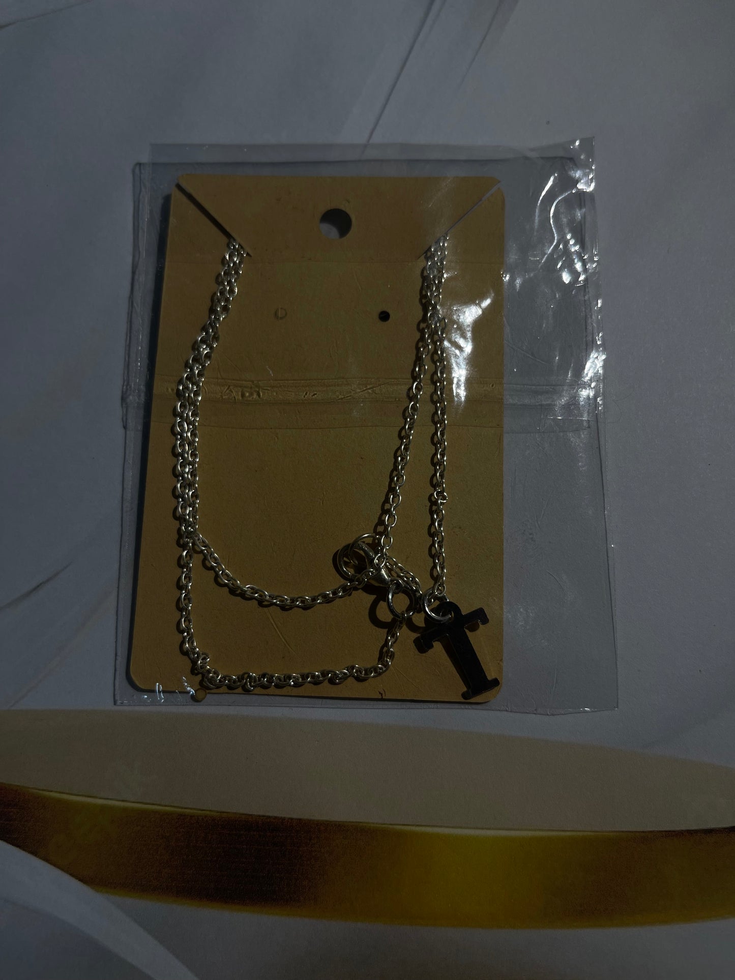 Silver-Toned Initial Pendant Necklace