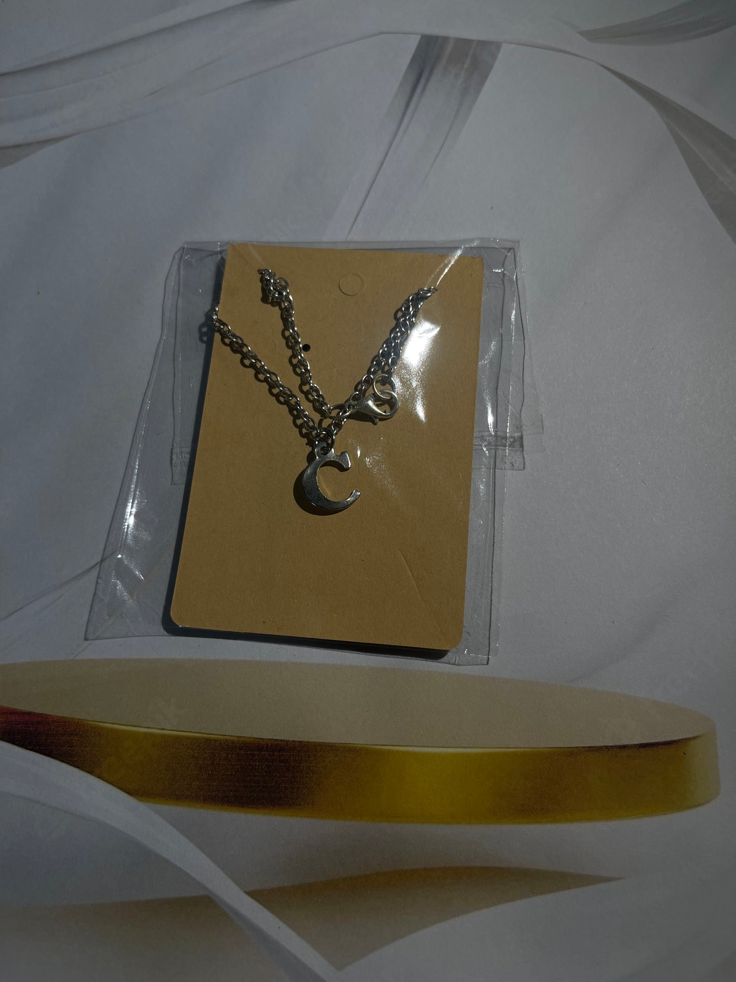 Silver-Toned Initial Pendant Necklace