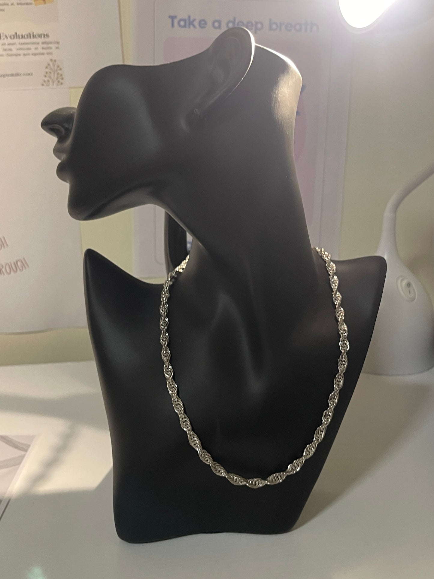 Sterling Silver Rope Chain Necklace