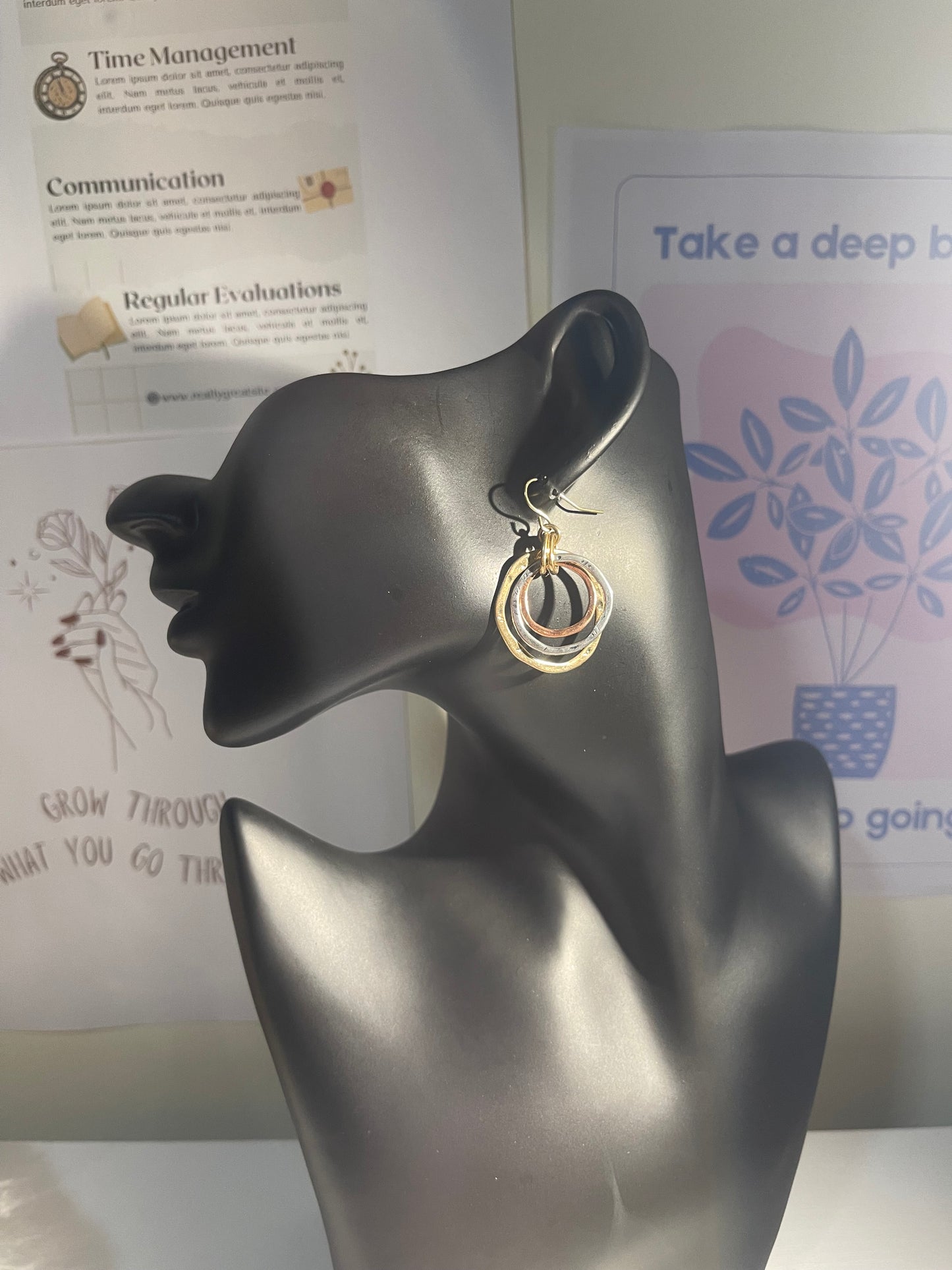 Of Earth and Ocean Sunrise Tricolor Dangle Earrings – Handmade Artisan Jewelry