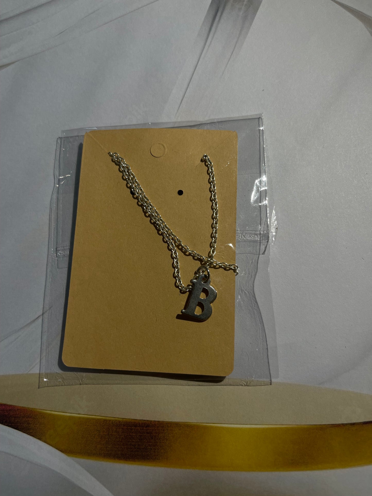 Silver-Toned Initial Pendant Necklace
