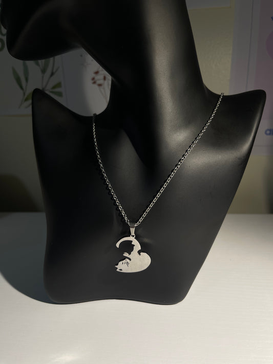 Cat Pendant Necklace – Silver-Tone Cat Jewelry for Cat Lovers