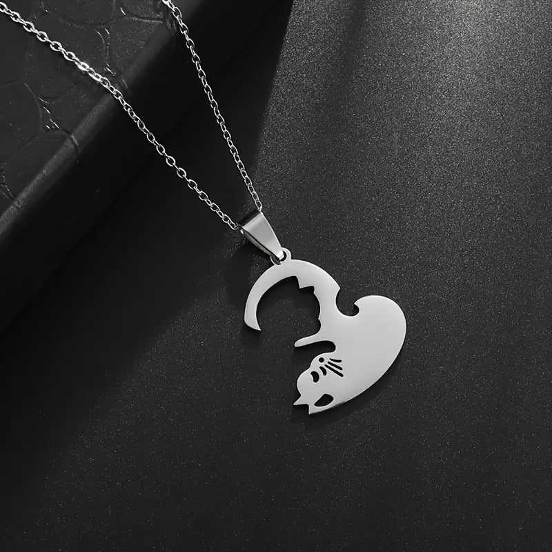 Cat Pendant Necklace – Silver-Tone Cat Jewelry for Cat Lovers