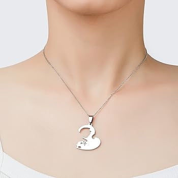 Cat Pendant Necklace – Silver-Tone Cat Jewelry for Cat Lovers