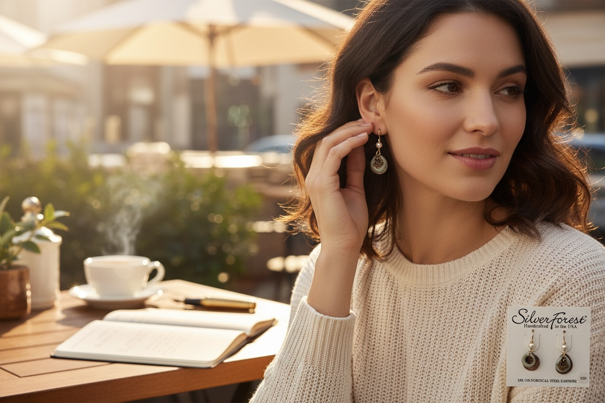 Luna Pearl – Natural Stone Drop Earrings