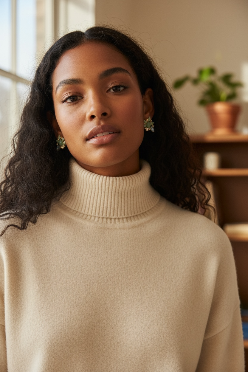 Statement Stud Earrings – Sparkling Green & Blue Cluster