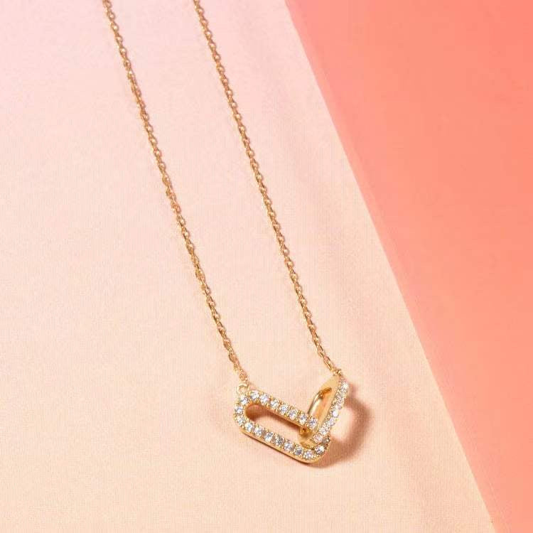 Elegant 925 Sterling Silver Zircon Necklace - 14k gold plated